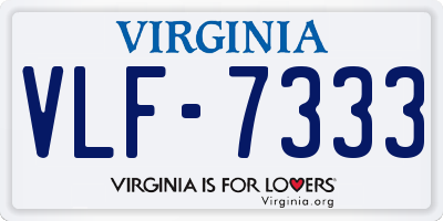 VA license plate VLF7333