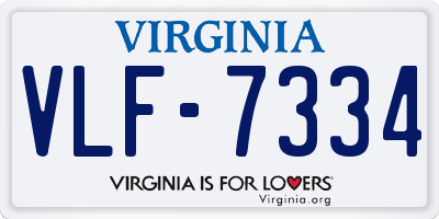 VA license plate VLF7334