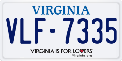 VA license plate VLF7335