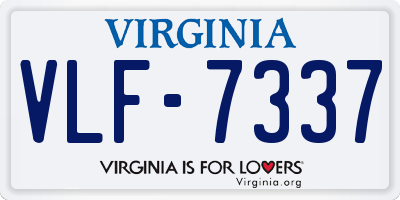 VA license plate VLF7337