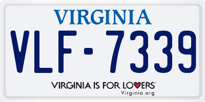 VA license plate VLF7339
