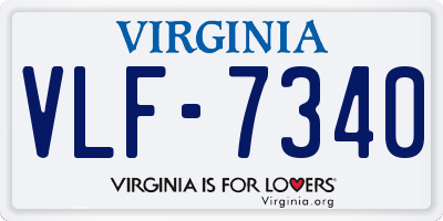 VA license plate VLF7340