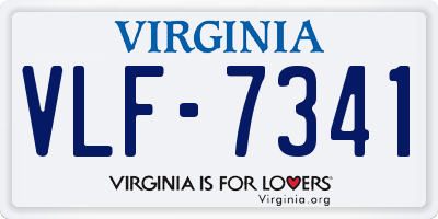 VA license plate VLF7341