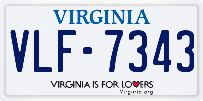 VA license plate VLF7343