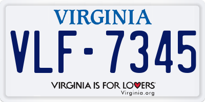 VA license plate VLF7345