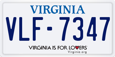 VA license plate VLF7347