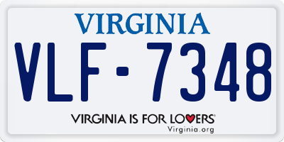 VA license plate VLF7348