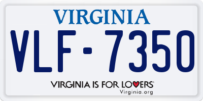 VA license plate VLF7350