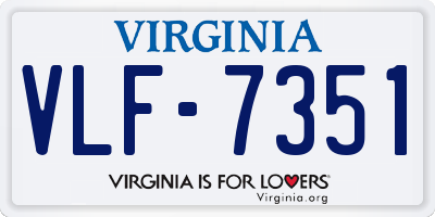 VA license plate VLF7351
