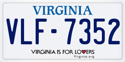 VA license plate VLF7352