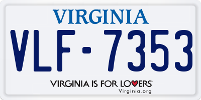 VA license plate VLF7353