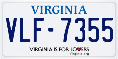 VA license plate VLF7355