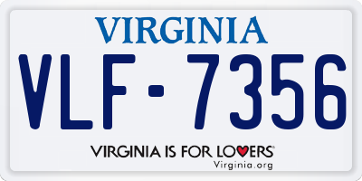 VA license plate VLF7356