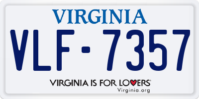 VA license plate VLF7357
