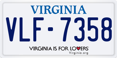 VA license plate VLF7358