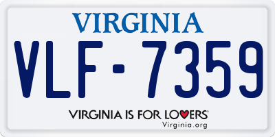 VA license plate VLF7359