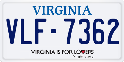 VA license plate VLF7362