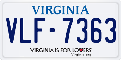 VA license plate VLF7363