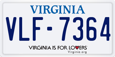 VA license plate VLF7364