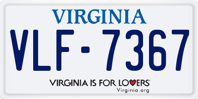 VA license plate VLF7367