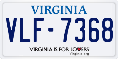 VA license plate VLF7368