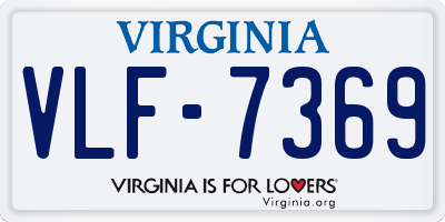 VA license plate VLF7369