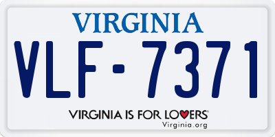VA license plate VLF7371