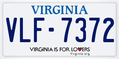 VA license plate VLF7372