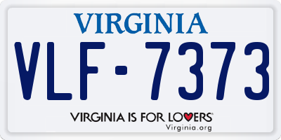 VA license plate VLF7373