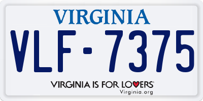 VA license plate VLF7375