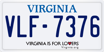 VA license plate VLF7376