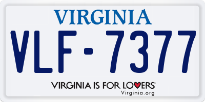 VA license plate VLF7377