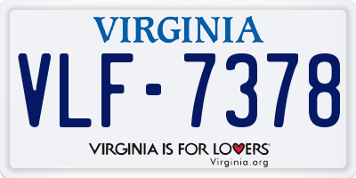 VA license plate VLF7378