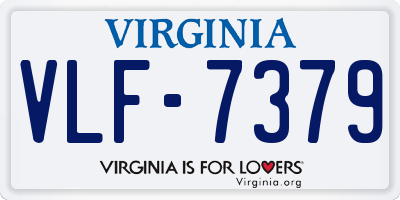 VA license plate VLF7379