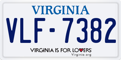 VA license plate VLF7382