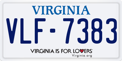 VA license plate VLF7383
