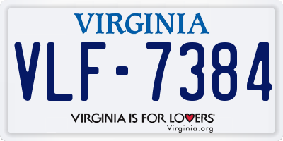 VA license plate VLF7384