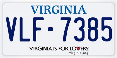 VA license plate VLF7385