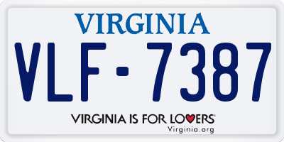 VA license plate VLF7387