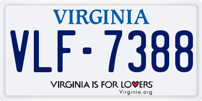 VA license plate VLF7388