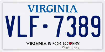 VA license plate VLF7389