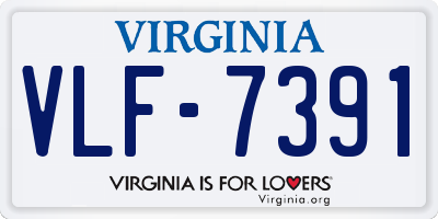VA license plate VLF7391