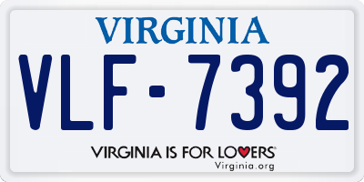VA license plate VLF7392