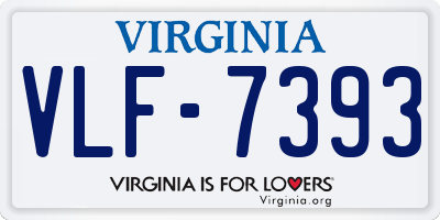 VA license plate VLF7393