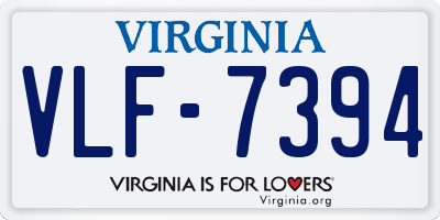 VA license plate VLF7394