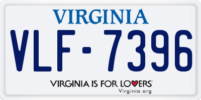 VA license plate VLF7396