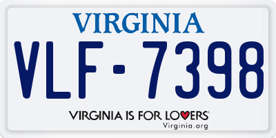 VA license plate VLF7398