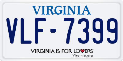 VA license plate VLF7399