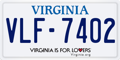 VA license plate VLF7402