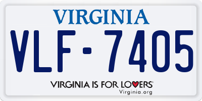 VA license plate VLF7405